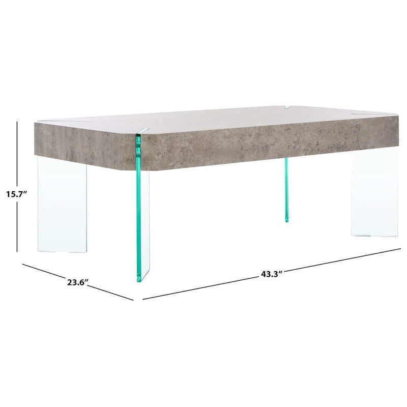 Rectangular Contemporary Glass Leg Coffee Table - 43Wx24Dx16H