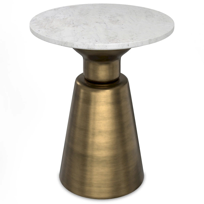 Modern 16-inch Metal Side Table in Antique Brass