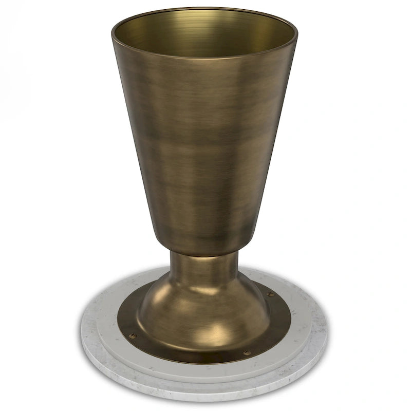 Modern 16-inch Metal Side Table in Antique Brass