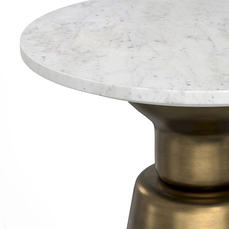 Modern 16-inch Metal Side Table in Antique Brass