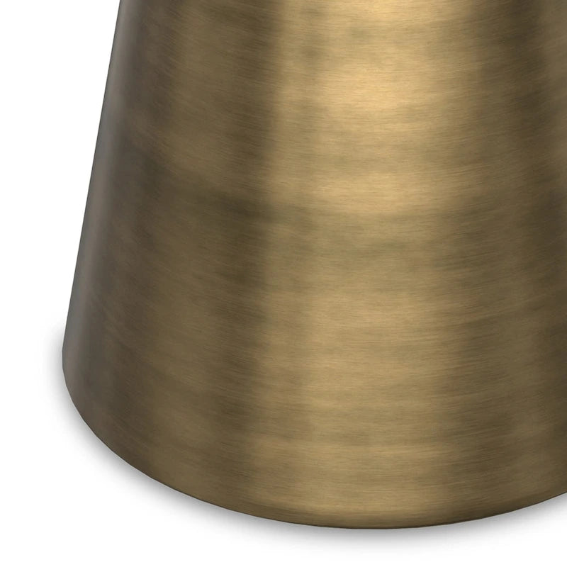 Modern 16-inch Metal Side Table in Antique Brass