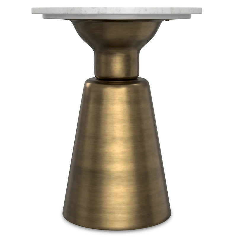 Modern 16-inch Metal Side Table in Antique Brass