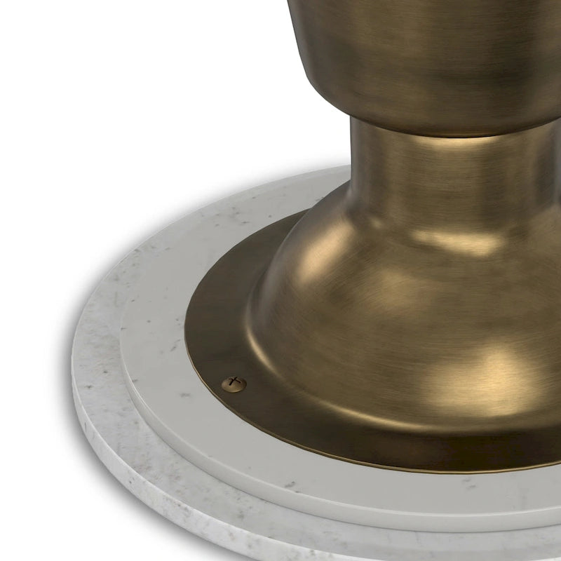 Modern 16-inch Metal Side Table in Antique Brass